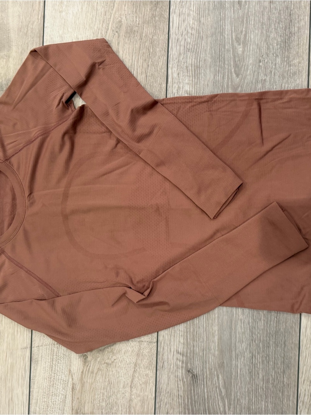 lululemon athletica Long Sleeve Top in Rust Brown
